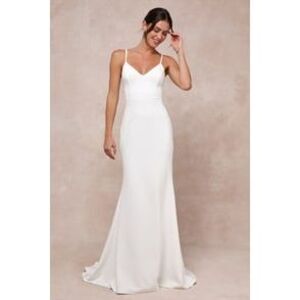 Lulu's Elegant White Maxi Dress